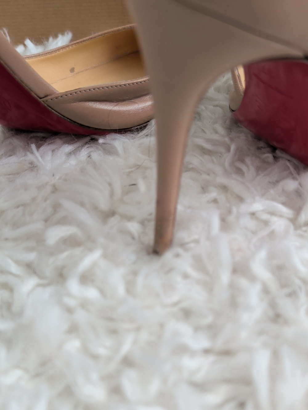 Christian Louboutin Iriza Nude Leather Pointed Toe Pumps - Picture 5 of 14